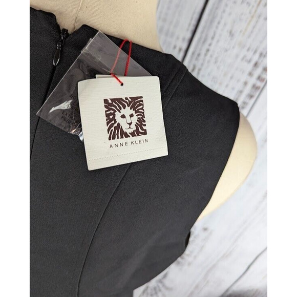 Anne Klein Womens Button Detail Fit & Flare Skater Dress Black Size 8 - Picture 5 of 5